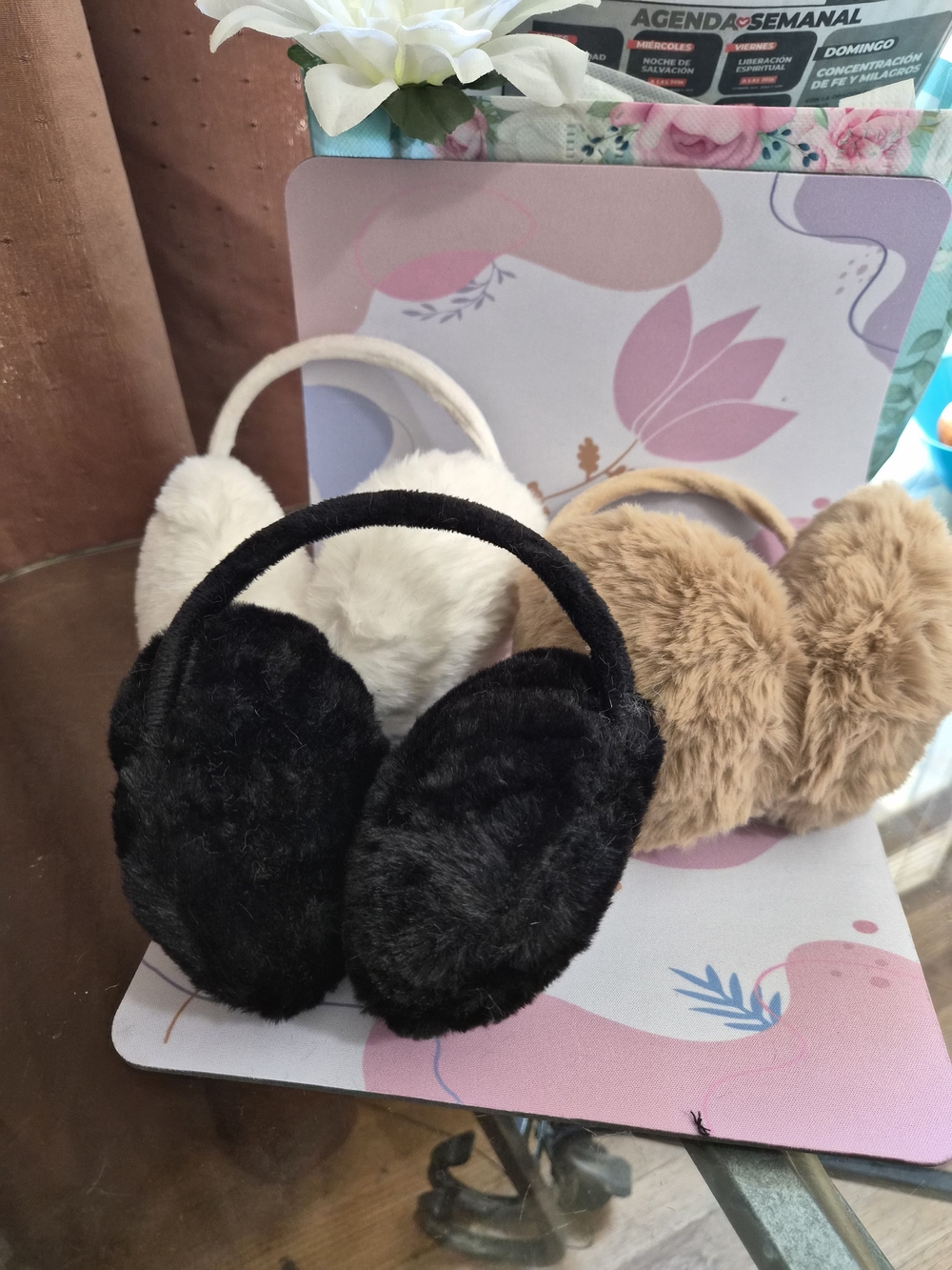 Amazon Faux Fur Earmuffs – Black, White, Brown